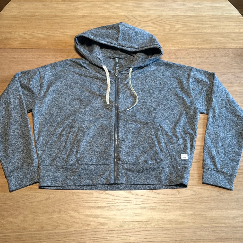 Vuori modern halo full zip hoodie heathered gray